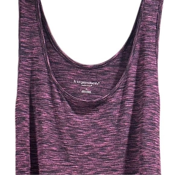 Liz Lange Maternity Sleeveless Purple Midi Dress Jersey Stretch Comfy - Picture 3 of 11
